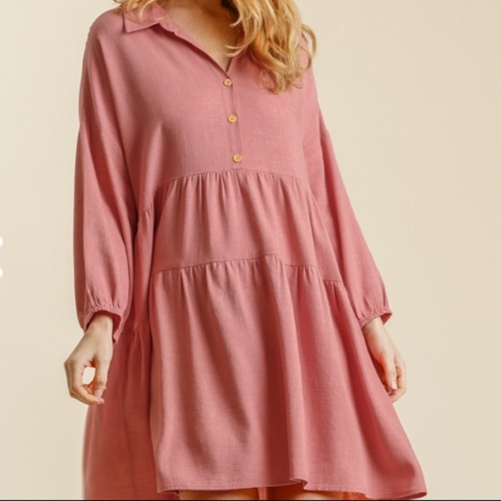 Umgee Linen Tiered Dress